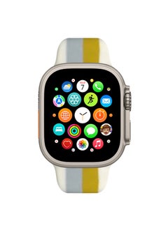 MARGOUN Apple Watch Band 49Mm 45Mm 44Mm 42Mm Stripe Silicone Replacement Band For iWatch Ultra2 Ultra Series 9/8/7/SE/6/5/4/3/2/1 Multicolour10  - Image 2