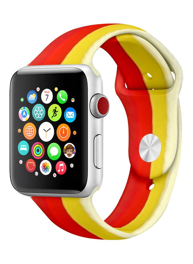 MARGOUN Apple Watch Band 41Mm 40Mm 38Mm Stripe Silicone Replacement Band For iWatch Series 7/SE/6/5/4/3/2/1 Multicolour1 - Image 1