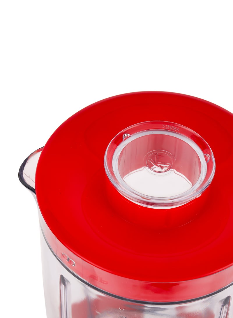 GEEPAS - 2 in 1 Blender With 1.6 Liter Capacity Jar With Small Grinder, Stainless Steel Blades, Two Speed With Pulse Function, 650 Watt High Power With Motor Overheat Protection, Chrome Plating Switch 1.6 L 650 W GSB44107 Red - Image 1