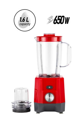 2 in 1 Blender With 1.6 Liter Capacity Jar With Small Grinder, Stainless Steel Blades, Two Speed With Pulse Function, 650 Watt High Power With Motor Overheat Protection, Chrome Plating Switch 1.6 L 650 W GSB44107 Red - pnsku/N70024102V/45/_/1746519962/ac734d48-dec9-4684-97d9-dc4f58f28b21