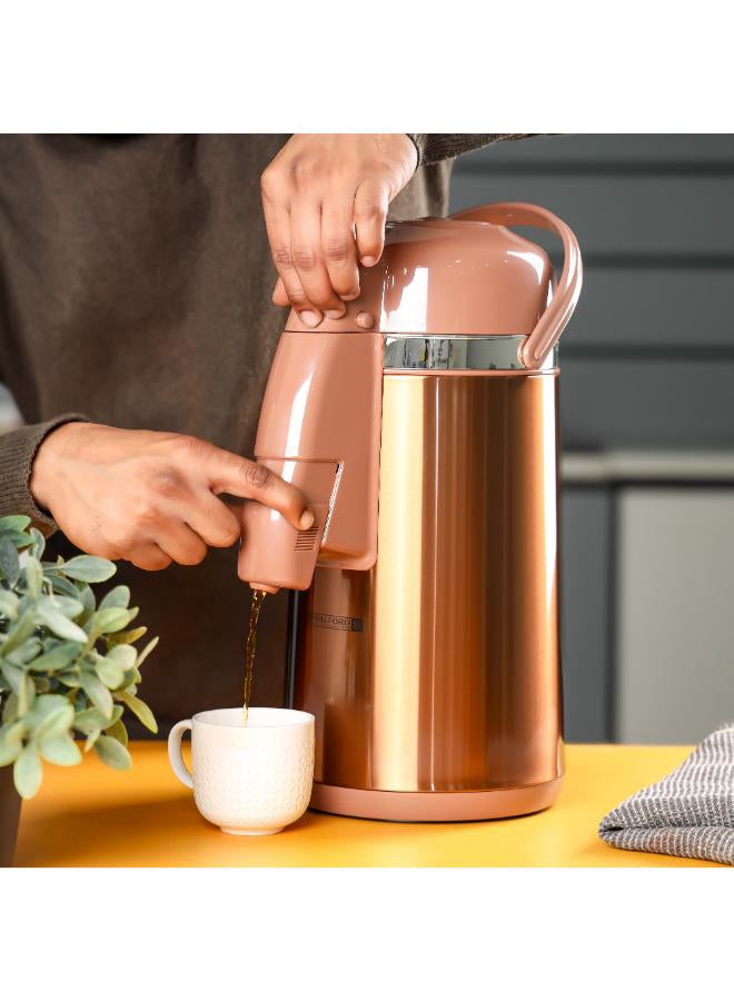 Royalford Thermic Airpot Glass Vaccum Flask - 3Litre, Double Wall, Glass Inner, 360 Degree Rotating Base, Portable & Leak Resistant, Preserves Flavor & Freshness Brown - pnsku/N70024109V/45/_/1738139463/1359b1e3-e462-46ca-93b0-5952395975ff