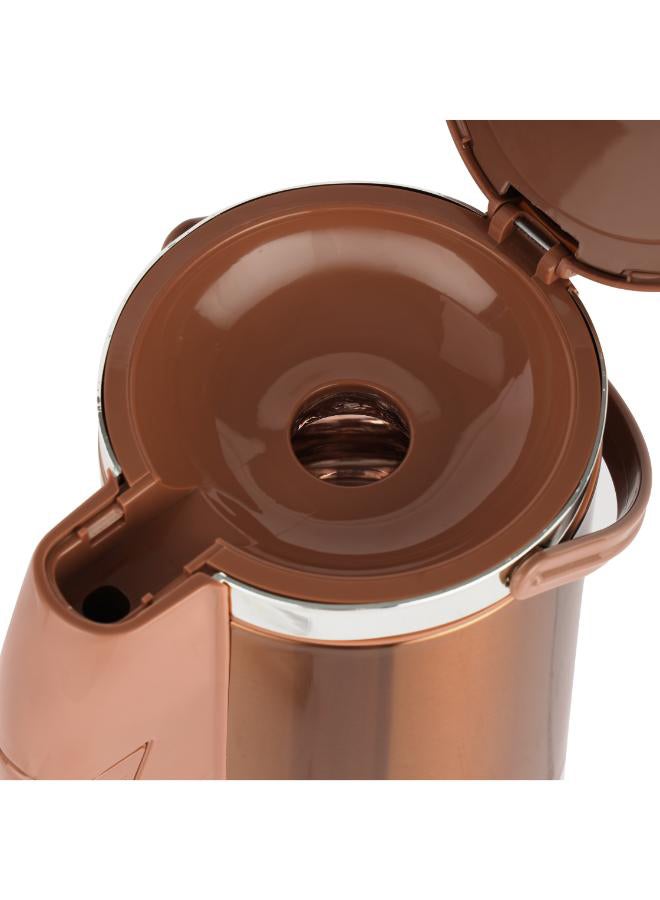 Royalford Royalford Thermic Airpot Glass Vaccum Flask - 2.5Litre, Double Wall, Glass Inner, 360 Degree Rotating Base, Portable & Leak Resistant, Preserves Flavor & Freshness Brown  - Image 5