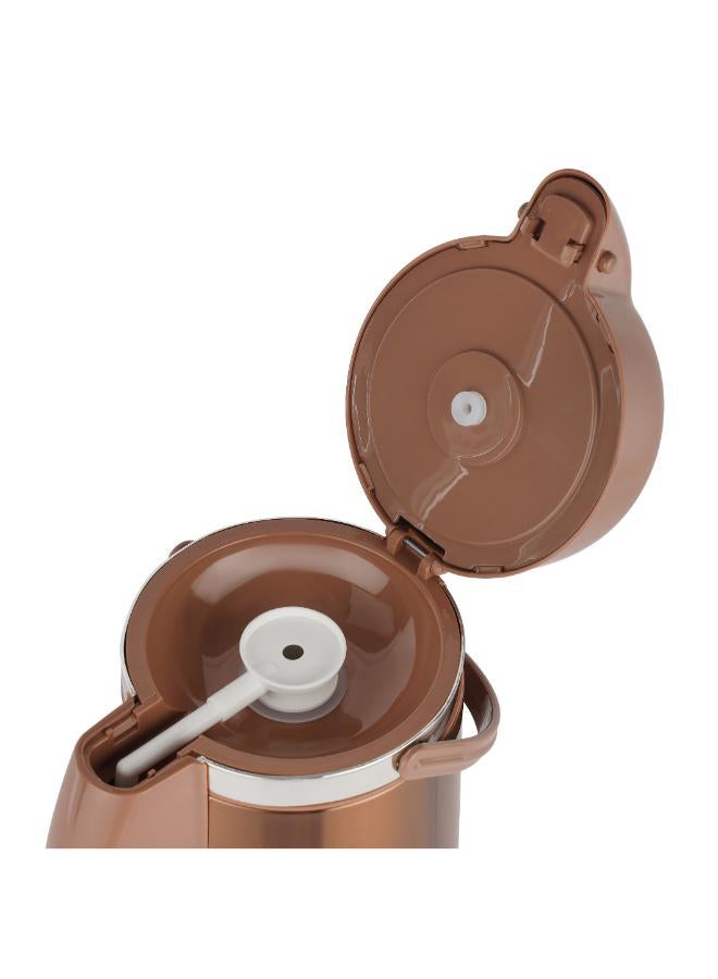 Royalford Royalford Thermic Airpot Glass Vaccum Flask - 2.5Litre, Double Wall, Glass Inner, 360 Degree Rotating Base, Portable & Leak Resistant, Preserves Flavor & Freshness Brown  - Image 4