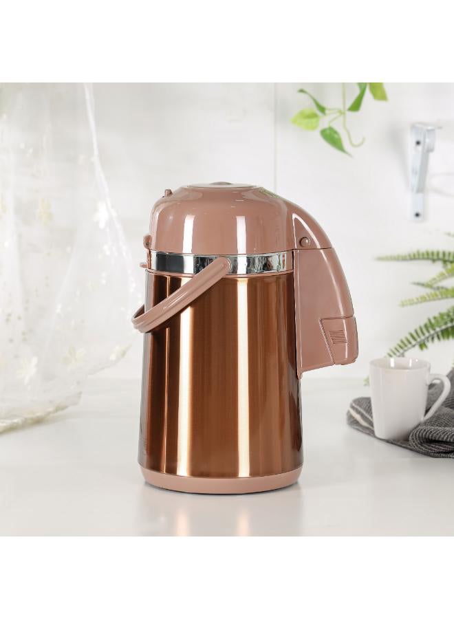 Royalford Thermic Airpot Glass Vaccum Flask - 2.5Litre, Double Wall, Glass Inner, 360 Degree Rotating Base, Portable & Leak Resistant, Preserves Flavor & Freshness Brown - pnsku/N70024116V/45/_/1738139485/ca93e669-fd8b-42ee-acb8-f9c9df45c906