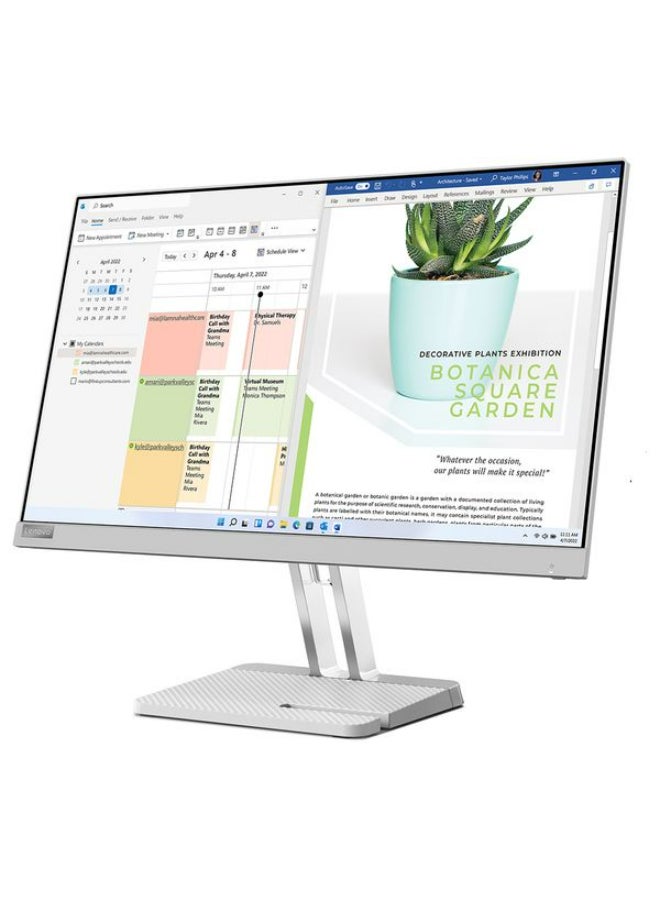 Lenovo L24e40 FHD Flat Monitor 23.8 inch VA 75Hz 4ms AMD FreeSync VGA HDMI Cloud Grey  - Image 2