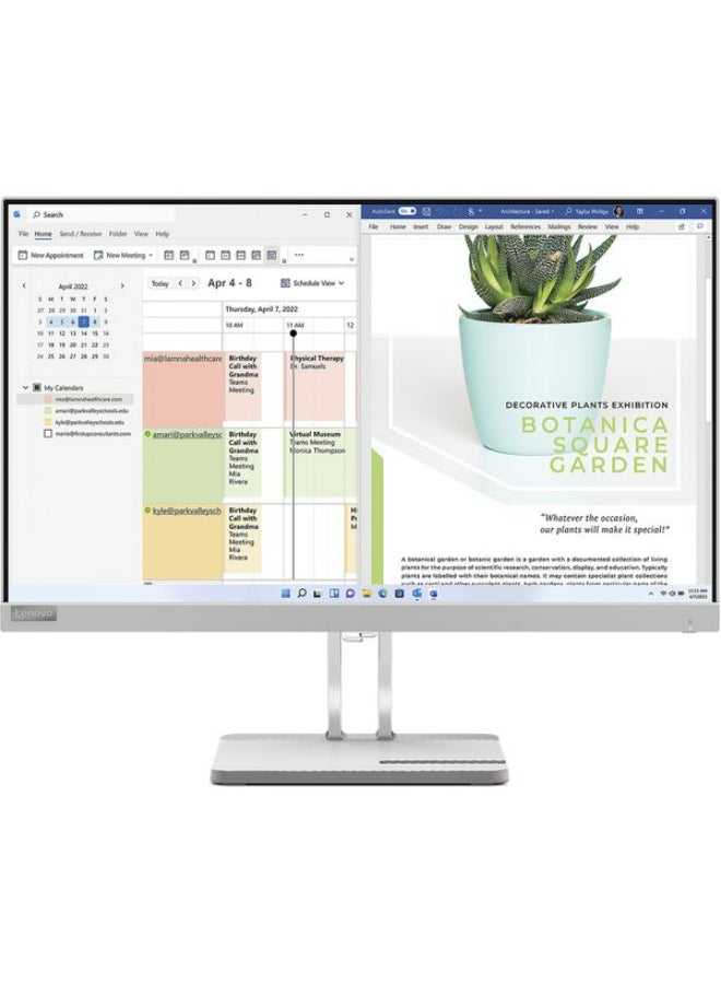 Lenovo L24e40 FHD Flat Monitor 23.8 inch VA 75Hz 4ms AMD FreeSync VGA HDMI Cloud Grey  - Image 1