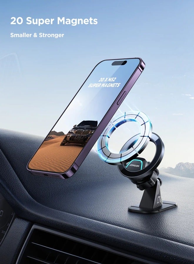JOYROOM Fits MagSafe Car Mount Dashboard Super Stable Magnetic Car Phone Mount Fit For iPhone 15 14 13 12 Pro Max Plus Mini And MagSafe Case & All Phone Black - Image 2