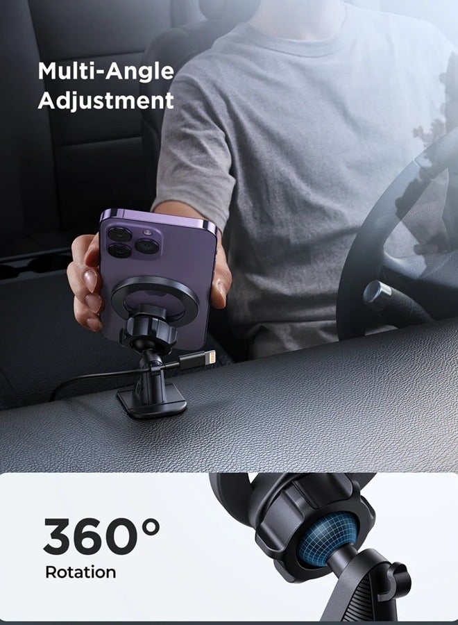 JOYROOM Fits MagSafe Car Mount Dashboard Super Stable Magnetic Car Phone Mount Fit For iPhone 15 14 13 12 Pro Max Plus Mini And MagSafe Case & All Phone Black - Image 4