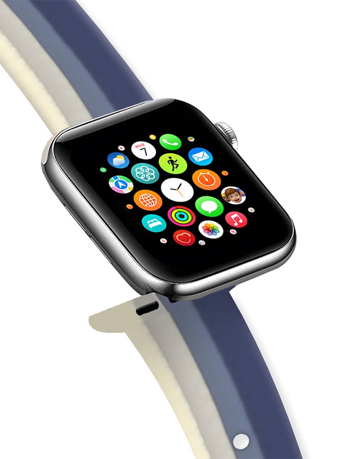 MARGOUN - Apple Watch Band 41Mm 40Mm 38Mm Stripe Silicone Replacement Band For iWatch Series 7/SE/6/5/4/3/2/1 Multicolour4 - Image 1