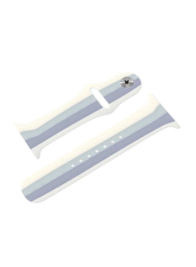 MARGOUN - Apple Watch Band 41Mm 40Mm 38Mm Stripe Silicone Replacement Band For iWatch Series 7/SE/6/5/4/3/2/1 Multicolour6 - Image 1