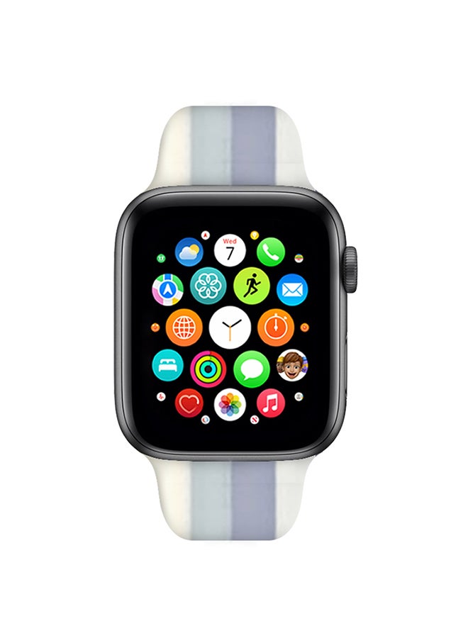MARGOUN - Apple Watch Band 41Mm 40Mm 38Mm Stripe Silicone Replacement Band For iWatch Series 7/SE/6/5/4/3/2/1 Multicolour6 - Image 1