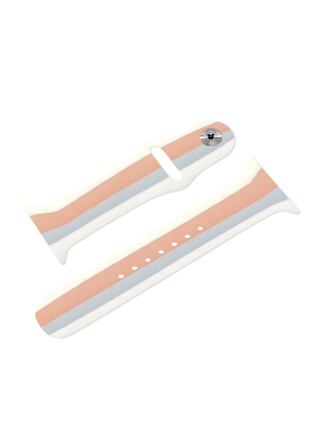 MARGOUN - Apple Watch Band 41Mm 40Mm 38Mm Stripe Silicone Replacement Band For iWatch Series 7/SE/6/5/4/3/2/1 Multicolour5 - Image 1