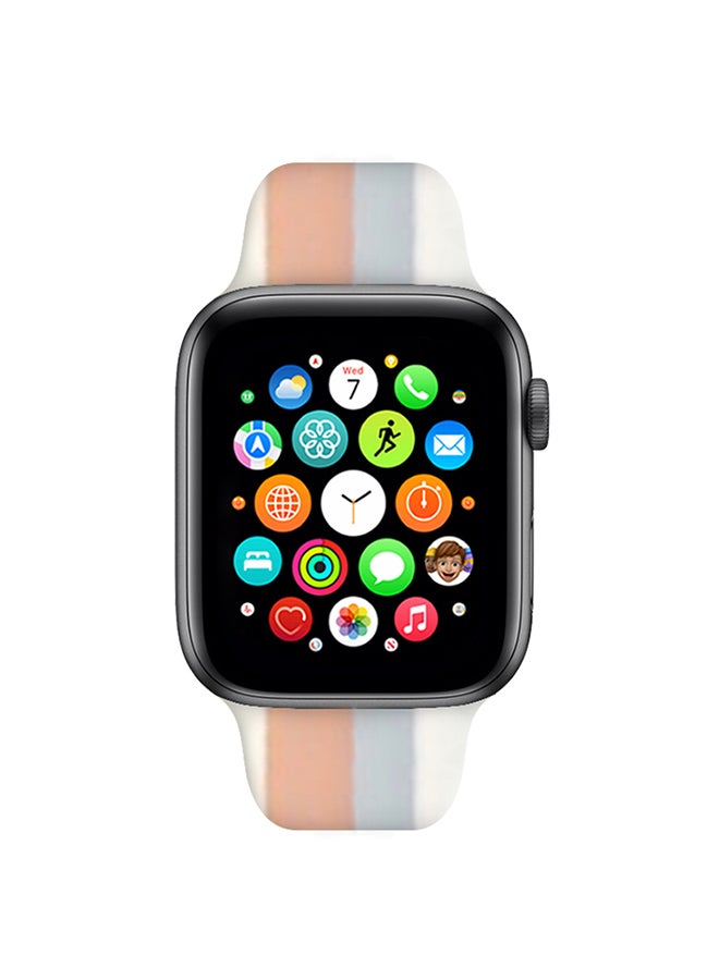 MARGOUN - Apple Watch Band 41Mm 40Mm 38Mm Stripe Silicone Replacement Band For iWatch Series 7/SE/6/5/4/3/2/1 Multicolour5 - Image 1