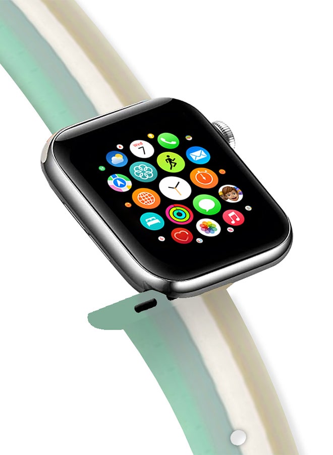 MARGOUN Apple Watch Band 41Mm 40Mm 38Mm Stripe Silicone Replacement Band For iWatch Series 7/SE/6/5/4/3/2/1 Multicolour7 - Image 3