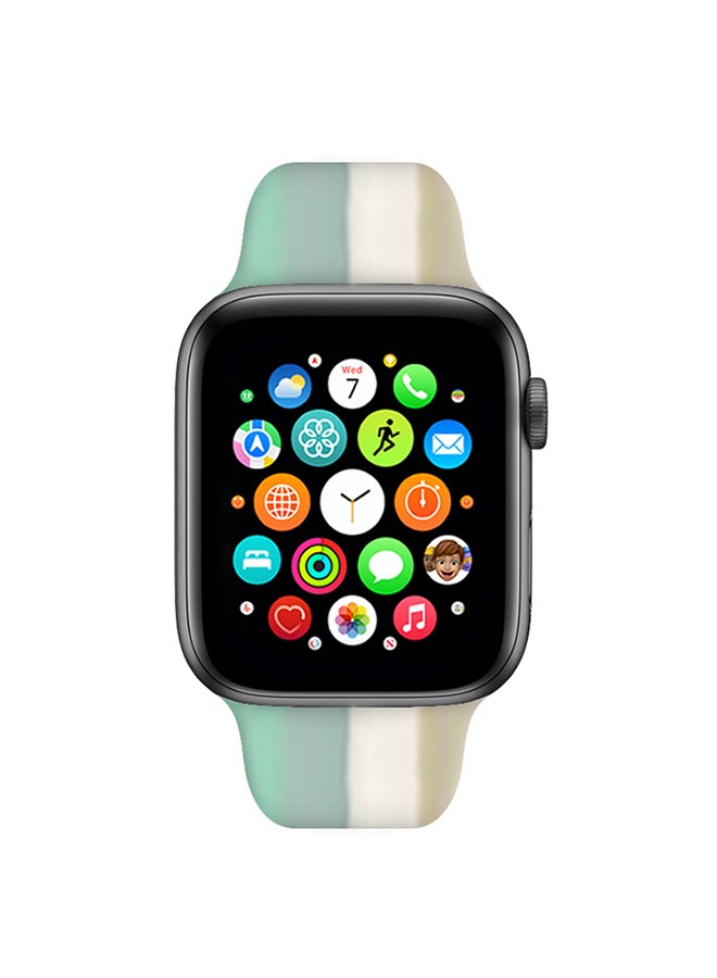 MARGOUN Apple Watch Band 41Mm 40Mm 38Mm Stripe Silicone Replacement Band For iWatch Series 7/SE/6/5/4/3/2/1 Multicolour7 - Image 5