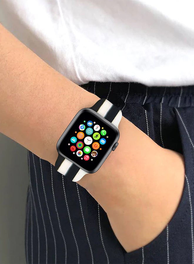 Apple Watch Band 41Mm 40Mm 38Mm Stripe Silicone Replacement Band For iWatch Series 7/SE/6/5/4/3/2/1 Multicolour8
