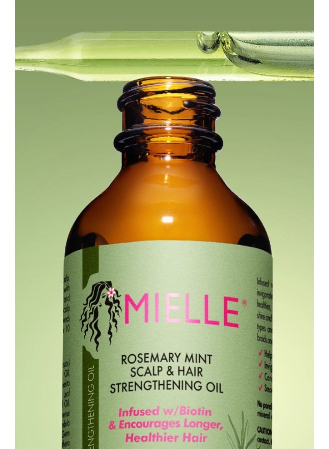 MIELLE - Rosemary Mint Scalp & Hair Strengthening Oil Infused W/Biotin & Encourages Growth 59ml - Image 1