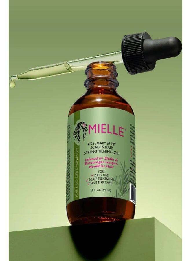 MIELLE - Rosemary Mint Scalp & Hair Strengthening Oil Infused W/Biotin & Encourages Growth 59ml - Image 1