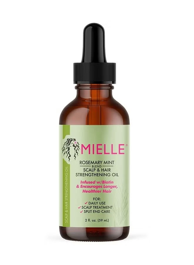 MIELLE Rosemary Mint Scalp & Hair Strengthening Oil Infused W/Biotin & Encourages Growth 59ml - Image 1