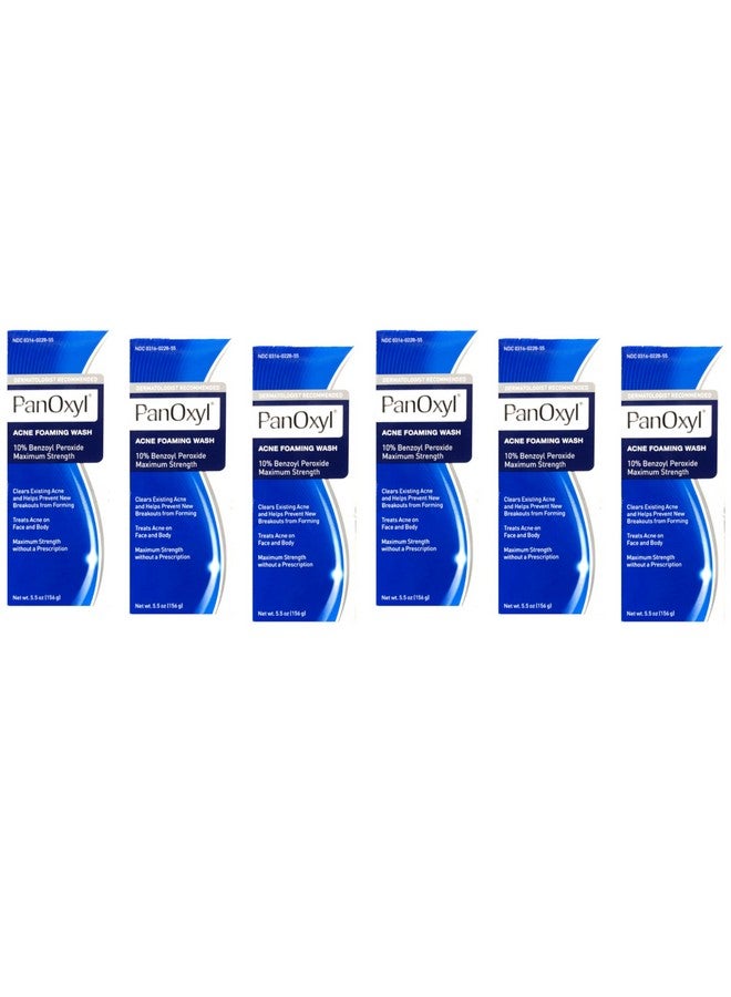 PanOxyl - Acne Foaming Wash 10% Benzoyl Peroxide 5.5 Ounce (Value Pack Of 6) - Image 1