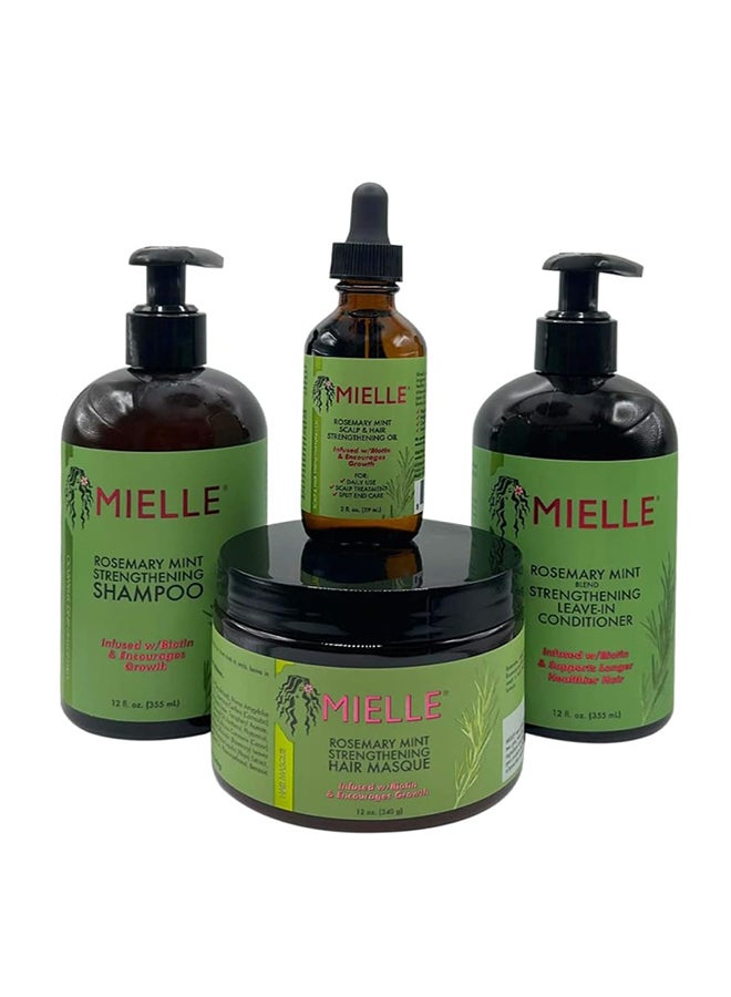 MIELLE Rosemary Mint Infused With Biotin And Encourages Growth Hair Products  Bundle Set 4 Pcs 355+355+340+59ml  - Image 1