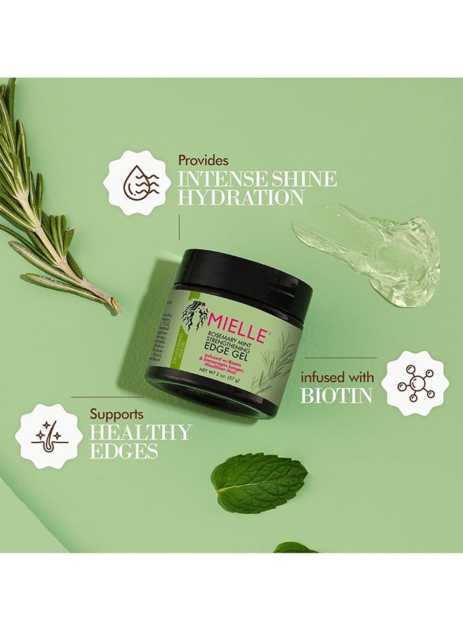 MIELLE Rosemary Mint Strengthening Edge Gel, Biotin And Essential Oil Hair Styling Treatment, 2 Ounces  - Image 4