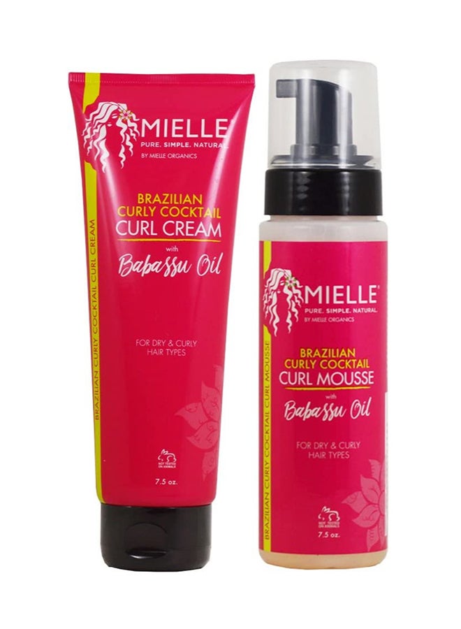 MIELLE Babassu Brazilian Curly Cocktail Curl Cream And Mousse Set 424ml 