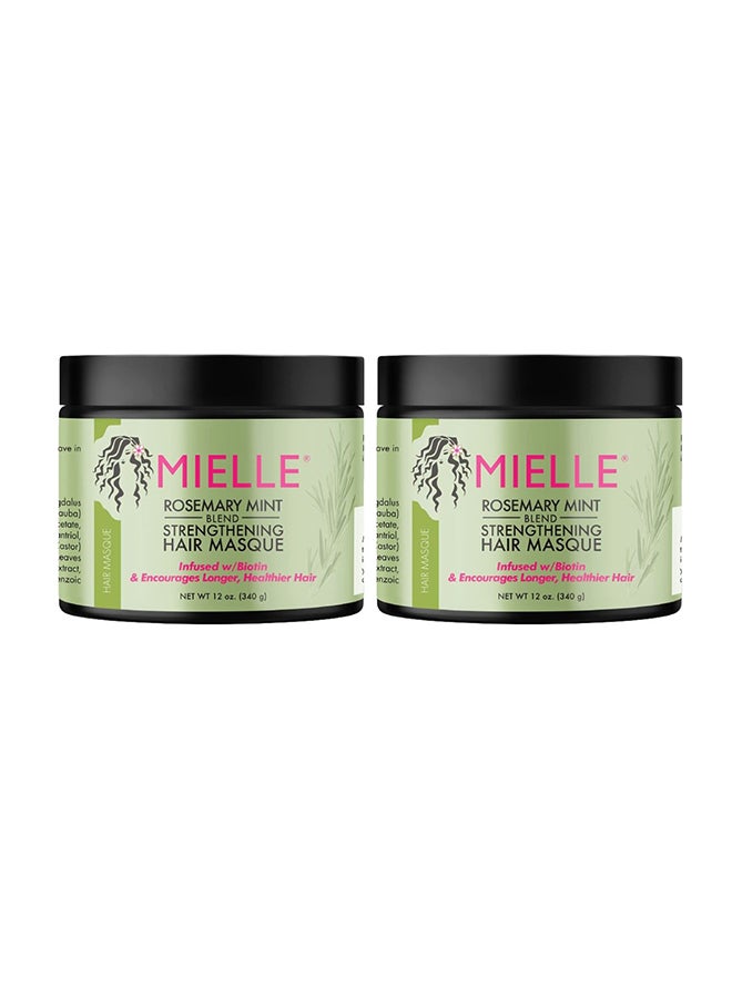 MIELLE Rosemary Mint Strengthening Hair Masque 2 Pack 340ml - Image 1