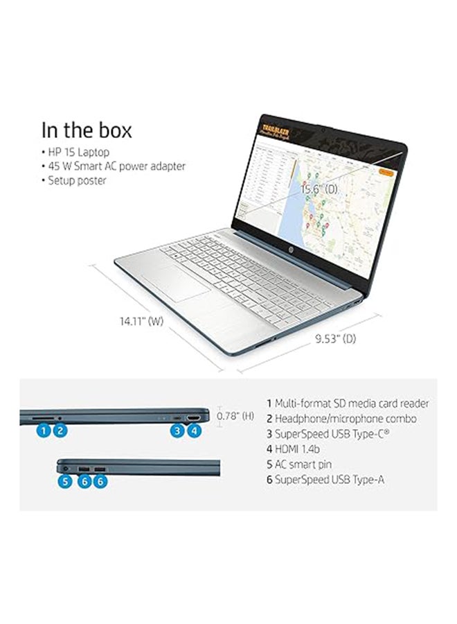HP Laptop 15.6-Inch Display, Ryzen 5 5500U Processor/16GB RAM/1TB SSD/Integrated Graphics/Windows 11 +GM Accessories English Blue  - Image 3