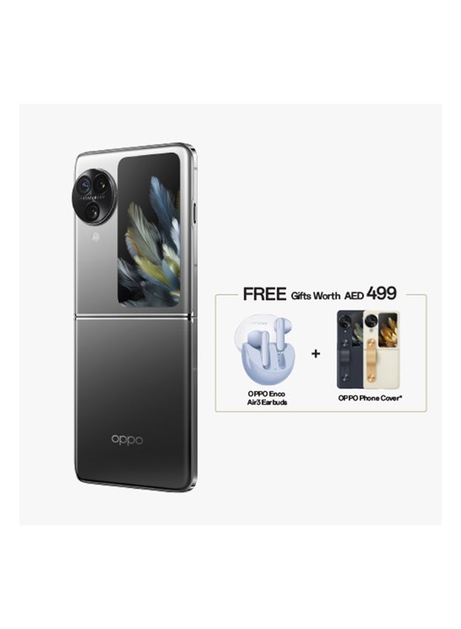 Find N3 Flip Dual SIM Sleek Black 12GB RAM 256GB 5G with Oppo Enco Air earbuds - UAE Version