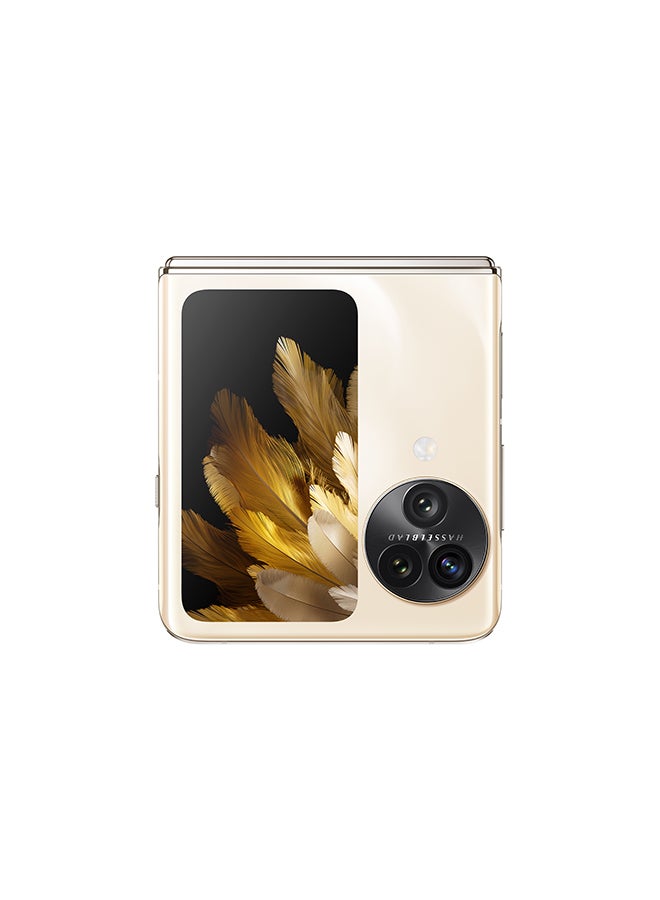 OPPO - Find N3 Flip Dual SIM Cream Gold 12GB RAM 256GB 5G with Oppo Enco Air earbuds - UAE Version - Image 1