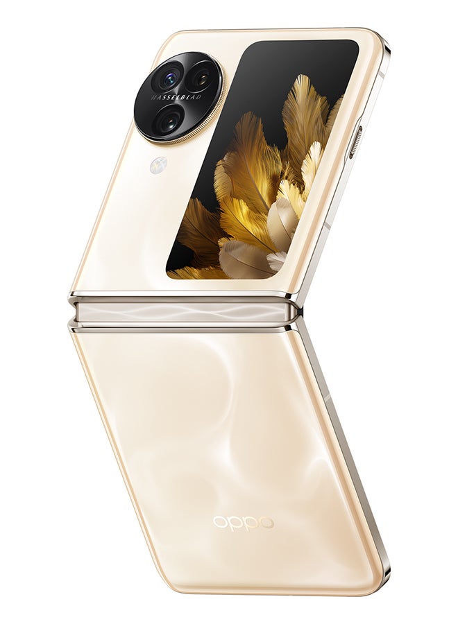 OPPO - Find N3 Flip Dual SIM Cream Gold 12GB RAM 256GB 5G with Oppo Enco Air earbuds - UAE Version - Image 1