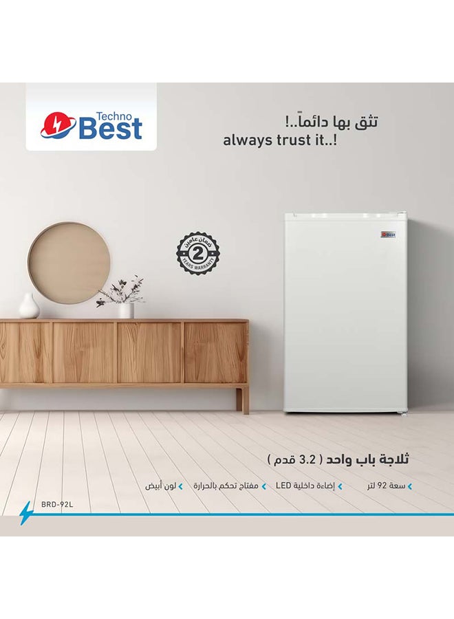 تكنو بيست ثلاجة باب واحد سعة 92 لترًا BRD-92L لون أبيض  - Image 5