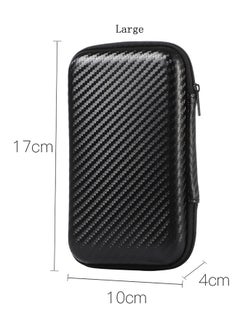 MARGOUN Carbon Fiber Pattern Carrying Case For Power Banks Organizer Case Portable Electronic Pouch Gadget Bag For MacBook Power Adapter Cable Stylus Pen SD Card Charger Mouse Power Bank USB Flash Drive Black  - Image 3