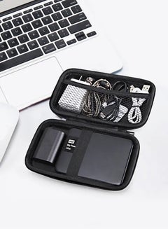 MARGOUN Carbon Fiber Pattern Carrying Case For Power Banks Organizer Case Portable Electronic Pouch Gadget Bag For MacBook Power Adapter Cable Stylus Pen SD Card Charger Mouse Power Bank USB Flash Drive Black  - Image 4