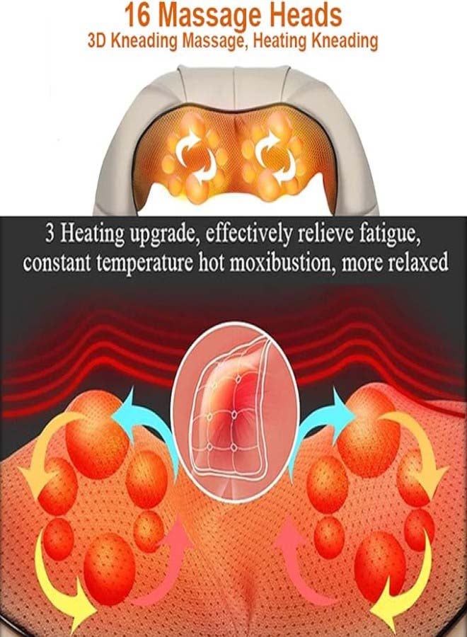 مدلك للرقبة والظهر مع حرارة مهدئة، وسادة عجن كهربائية ثلاثية الأبعاد للأنسجة العميقة للكتف والساق وتخفيف آلام عضلات الجسم والمنزل والمكتب واستخدام السيارة - pnsku/N70024541V/45/_/1700193655/8258fce2-7aa2-4011-9b7b-04a92d5171c9