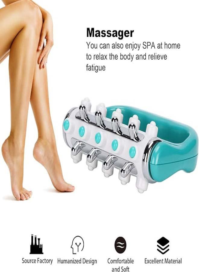 Spa Care Lymphatic Drainage Massager Handheld Body Massage Roller Manual Muscle Relaxer For Neck Calf Shoulder Waist Pain Green - Image 5