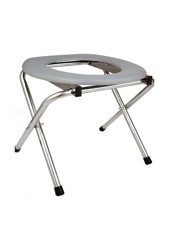 Multifunctional Folding Toilet Chair For Elderly Movable Chair Squat Commode Grey