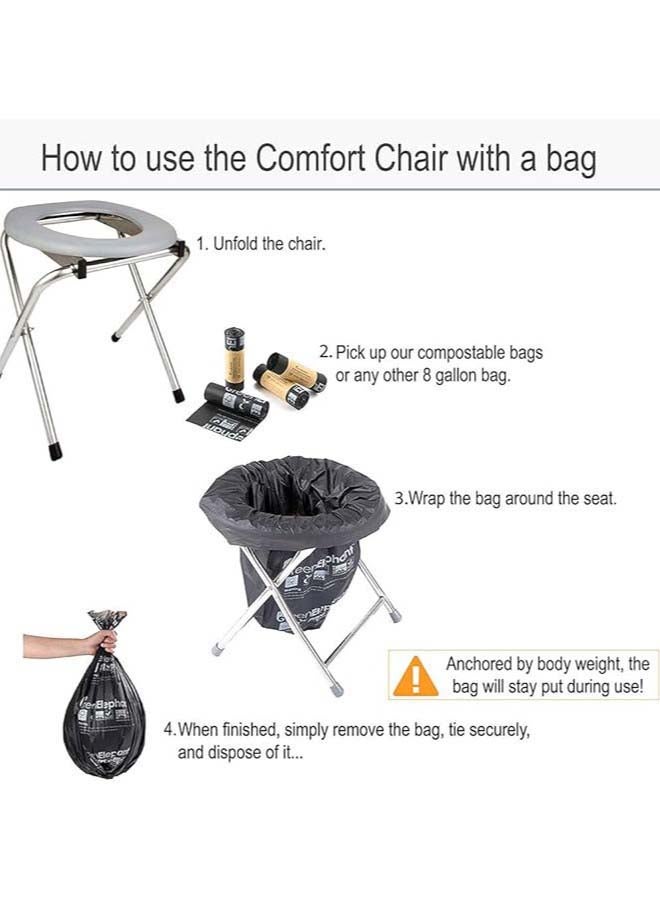 Multifunctional Folding Toilet Chair For Elderly Movable Chair Squat Commode Grey