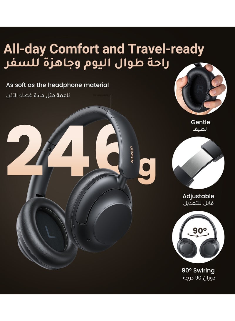Ugreen - Wireless Noise Cancelling Headphones, Bluetooth Over Ear Headphones With Up To 90 Hours Playtime, HiFi Stereo Foldable Lightweight Headset, Deep Bass For Home Office iPhone 16/15 Series PC Etc Black - Image 1