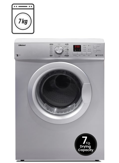 Front Load Vented Dryer, 16 Programs, Digital Timer, LED Display, Child Lock, Metallic Drum, Start & Pause, Anti-Crease 59.5 x 55 x 84 cm 7 kg ND7200S WHITE