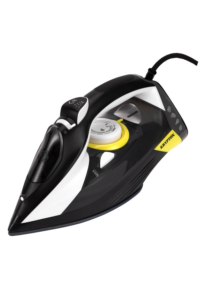 KRYPTON - Steam Iron Ceramic Sole Plate,Wet and Dry Steam Iron Box with Ceramic Soleplate and Self-Cleaning Function 300 ml 2200 W KNSI6446 black - Image 1