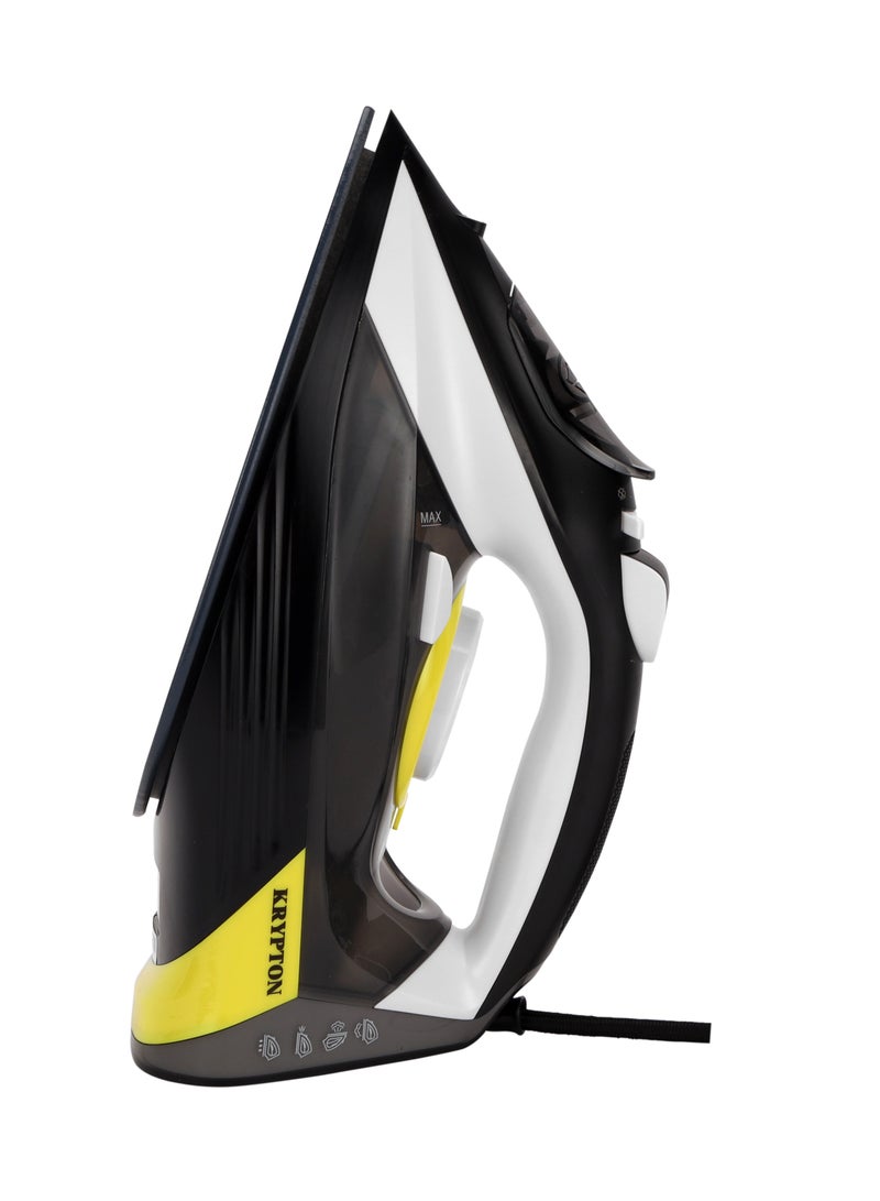 KRYPTON - Steam Iron Ceramic Sole Plate,Wet and Dry Steam Iron Box with Ceramic Soleplate and Self-Cleaning Function 300 ml 2200 W KNSI6446 black - Image 1