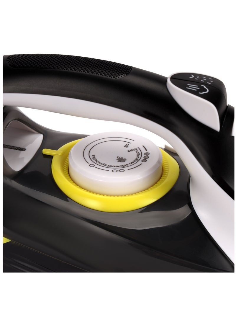 KRYPTON - Steam Iron Ceramic Sole Plate,Wet and Dry Steam Iron Box with Ceramic Soleplate and Self-Cleaning Function 300 ml 2200 W KNSI6446 black - Image 1