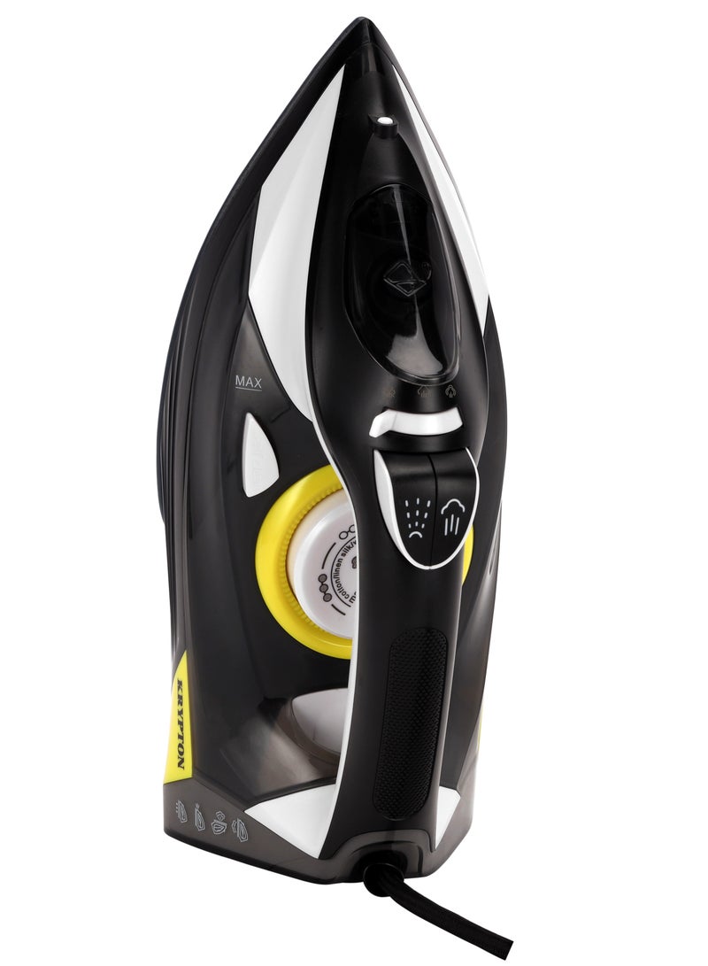 KRYPTON - Steam Iron Ceramic Sole Plate,Wet and Dry Steam Iron Box with Ceramic Soleplate and Self-Cleaning Function 300 ml 2200 W KNSI6446 black - Image 1