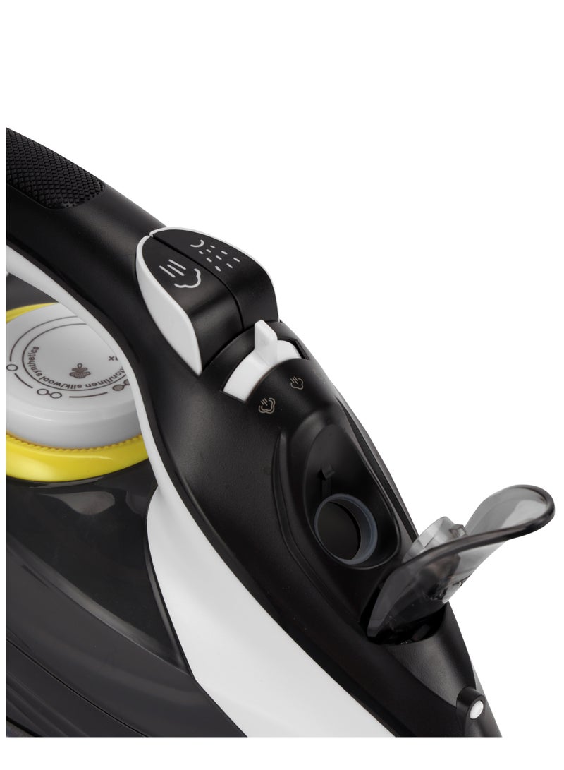 KRYPTON - Steam Iron Ceramic Sole Plate,Wet and Dry Steam Iron Box with Ceramic Soleplate and Self-Cleaning Function 300 ml 2200 W KNSI6446 black - Image 1