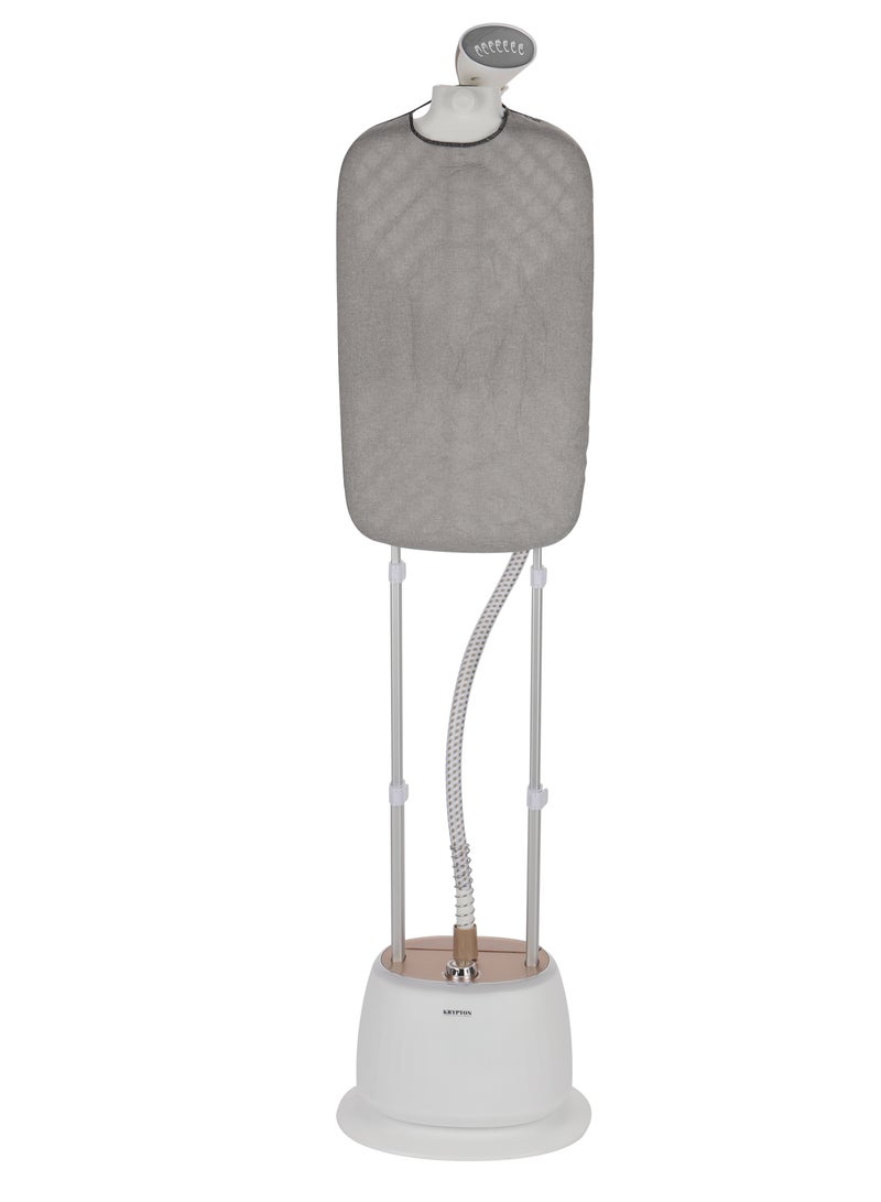 KRYPTON - Garment Steamer With Automatic Shut Off, Adjustable Pole, with Ironing Board/ Suitable for All Kinds of Fabric, Softens, Straightens and Removes Wrinkle 1.6 L 1800 W KNGS6565 white - Image 1