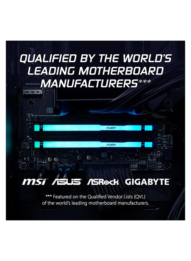 Kingston - Fury Beast DDR5 RGB 64GB (2x32GB) 5600MT/s DDR5 CL40 DIMM Desktop Gaming Memory Kit of 2 - KF556C40BBAK2-64 64 GB - Image 1