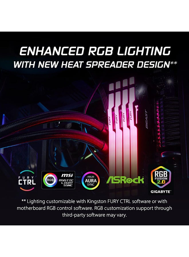 Kingston - Fury Beast DDR5 RGB 64GB (2x32GB) 5600MT/s DDR5 CL40 DIMM Desktop Gaming Memory Kit of 2 - KF556C40BBAK2-64 64 GB - Image 1