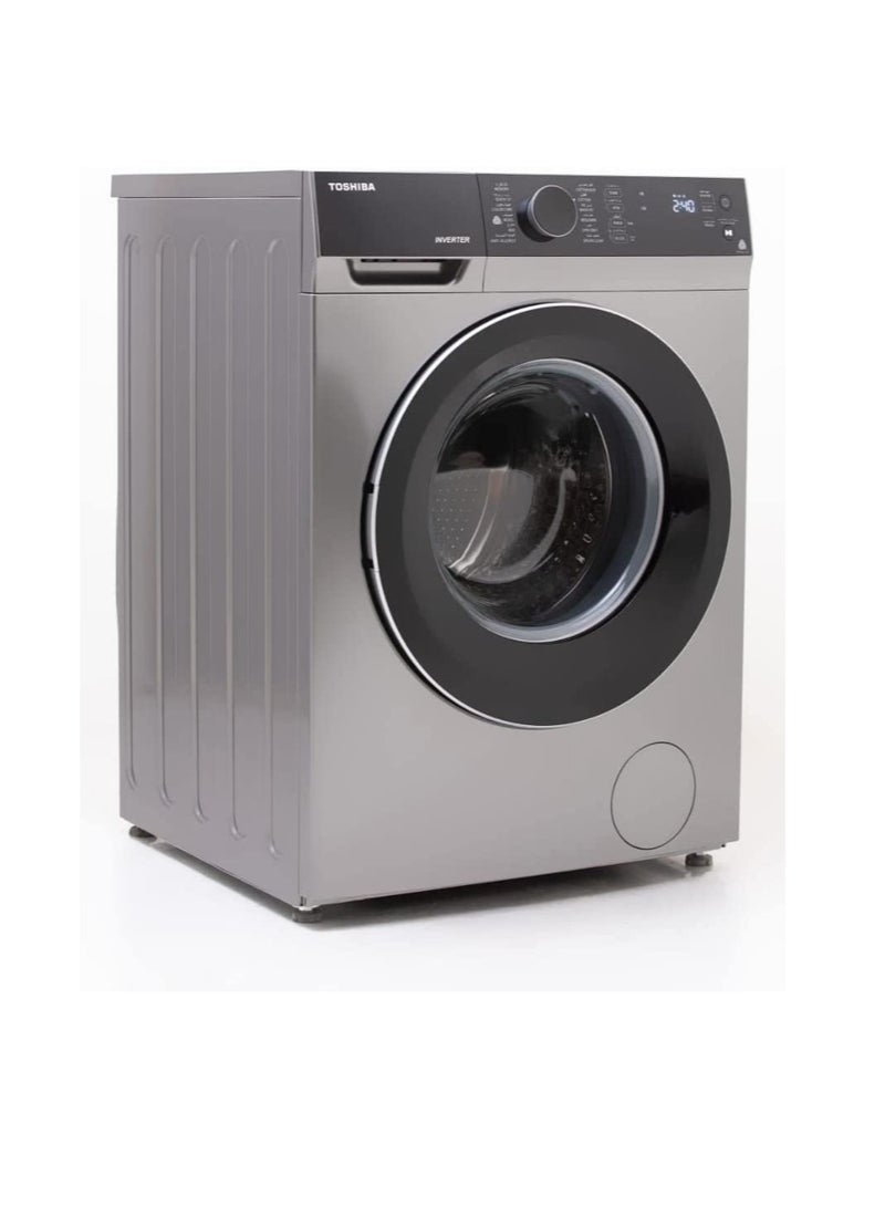 Toshiba Washing Machine, Great Waves, Cyclone Mix, Antibacterial Gasket - 8 kg TW-BJ90M4EG(SK) Silver - Image 1